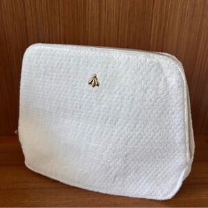 Guerlaine Makeup Pouch White Honeycomb Bee Women's Bag NEW